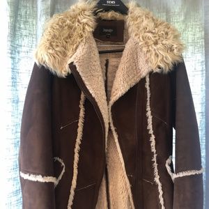 Laundry by Shelli Segal Brown Suede Warm Coat